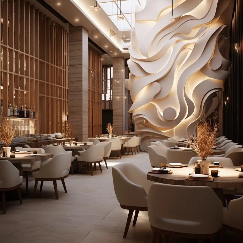 Eleganckie wnętrze restauracji MajesticMirage